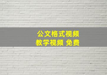 公文格式视频教学视频 免费